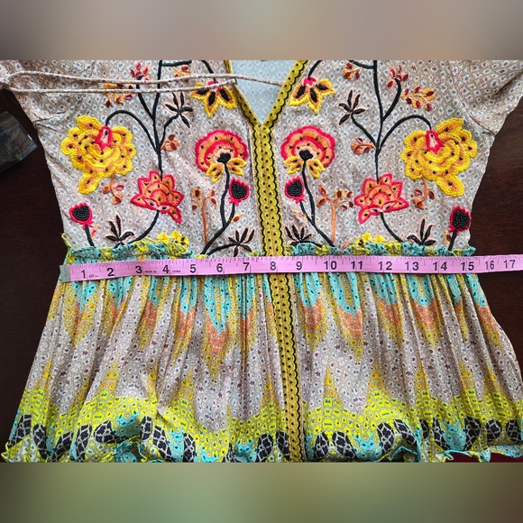 NWT Bhanuni by Jyoti for Anthropologie • Embroidered & Beaded Maximalist Maxi 0P - Picture 14 of 16